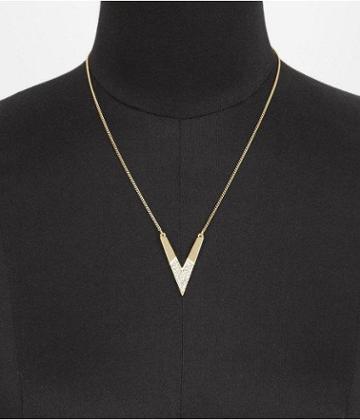 Express Womens Pave Arrow Point Necklace