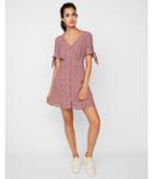 Express Womens Petite Polka Dot Tie Sleeve