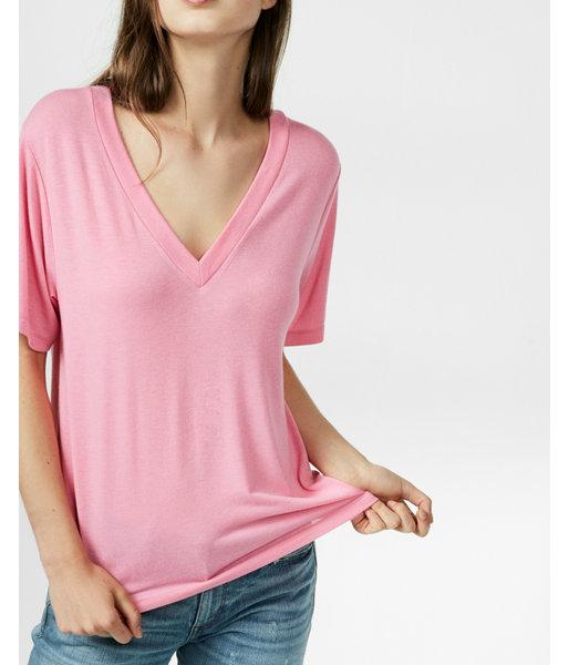 Express Womens Oversized Jersey V-neck Tee