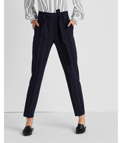 Express Womens Pinstripe Belted Sash Waisted Pant