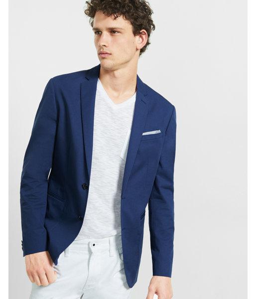 Express Mens Slim Photographer Twill Blue Jacket