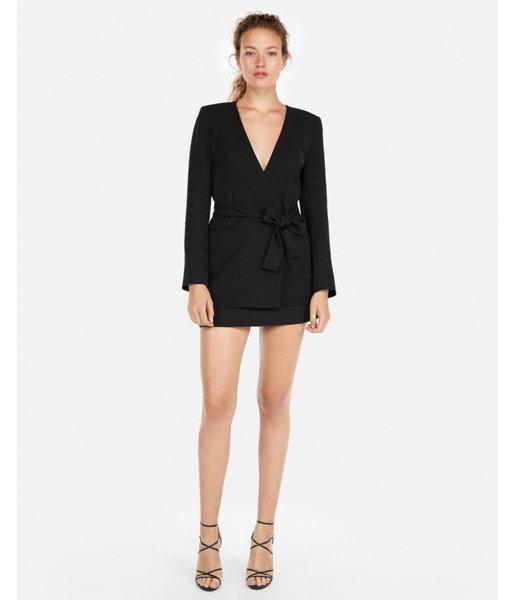 Express Womens Draped Tie Waist Blazer