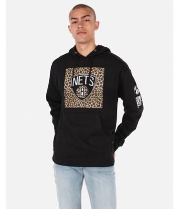 Express Mens Brooklyn Nets Nba Fleece Hoodie