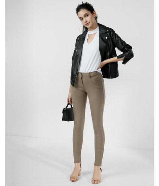 Express Womens Petite Mid Rise Stretch+ Performance Twill