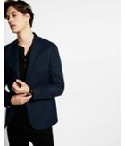Express Mens Slim Photographer Navy Microweave Knit Jacket