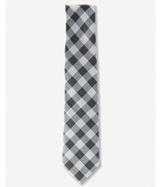 Express Check Print Narrow Cotton Tie