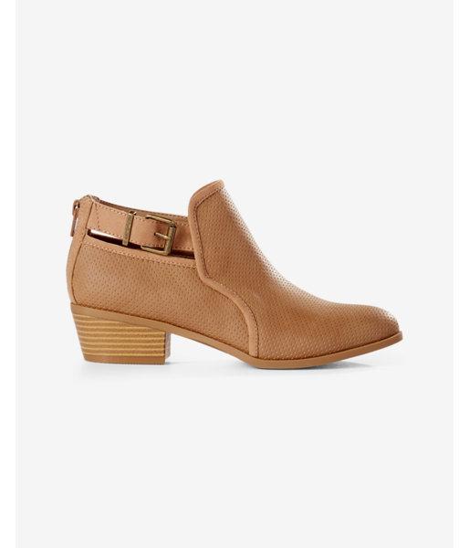 Express Womens Perforated Ankle Bootie