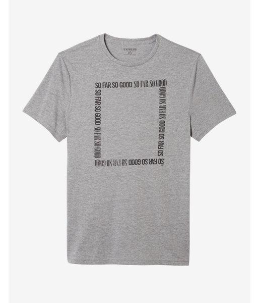 Express Heather So Far So Good Crew Neck Graphic Tee