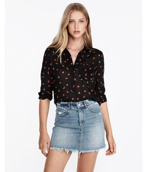 Express Womens Watermelon One Pocket Popover Boyfriend