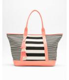 Express Womens Striped Canvas Tote