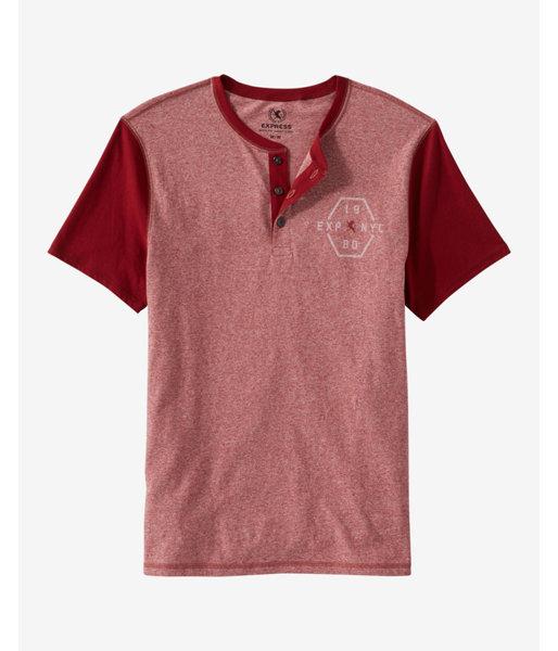 Express Mens Color Block Exp Hexagon Graphic T-shirt