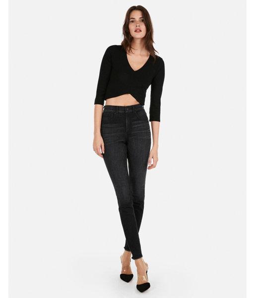 Express Womens Olivia Culpo Cropped Hi-lo Top