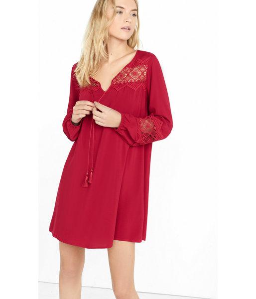 Express Women's Dresses Berry Crochet Lace Inset