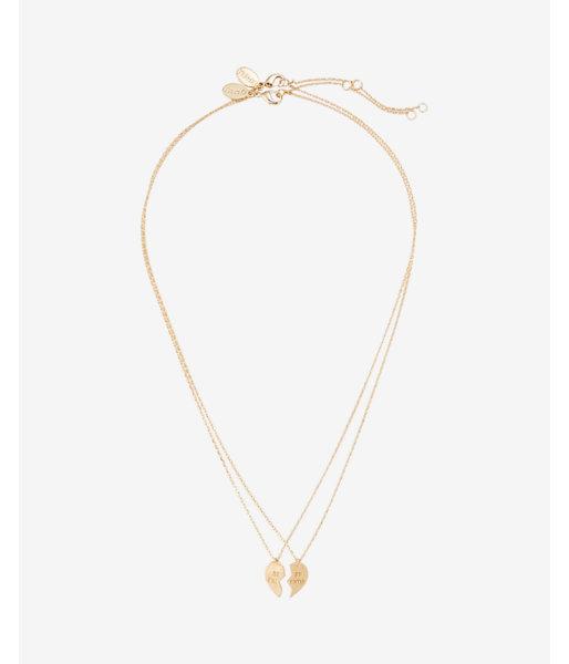 Express Womens Set Of Two Best Friend Pendant Necklaces