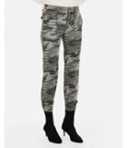 Express Womens High Waisted Camo Cinched Hem Cropped Pant