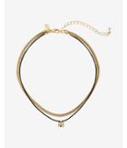 Express Womens Gold And Black Block M Initial Choker Necklace