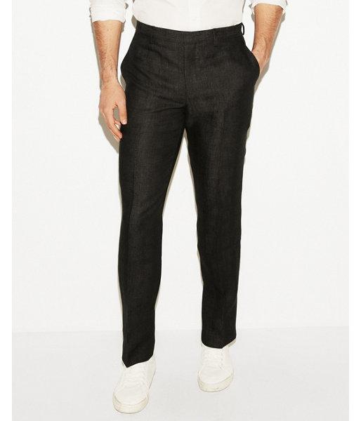 Express Mens Classic Textured Plaid Linen Dress Pant