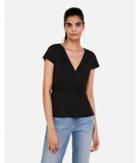 Express Womens Pintucked Cap Sleeve V-neck Top