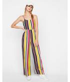 Express Womens Petite Striped Cut-out Woven Jumpsuit