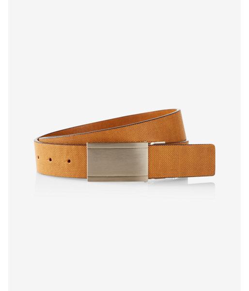 Express Mens Striped Plaque Textured Belt