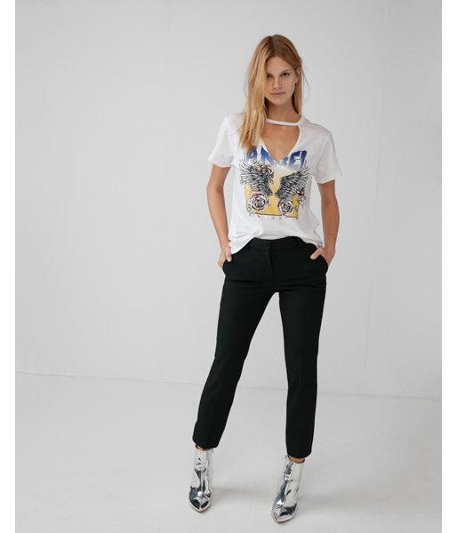 Express Womens Angel Cut-out Boyfriend Tee