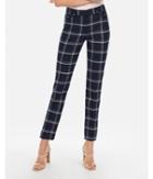 Express Womens Mid Rise Windowpane Ankle Columnist Pant