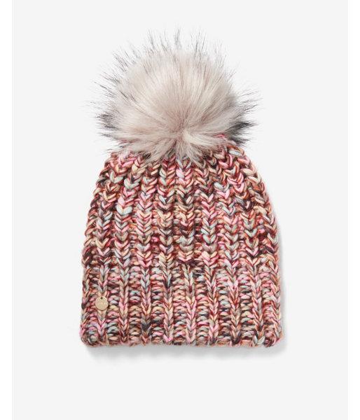 Express Womens Rainbow Knit Pom Beanie