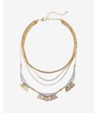 Express Womens Two Tone Layered Necklace