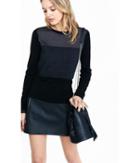 Express Women's Sweaters & Cardigans Color Block Sheer Yoke