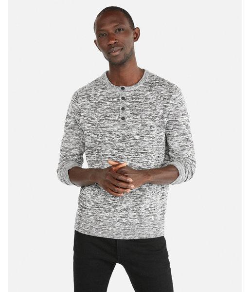 Express Mens Space Dye Slub Henley