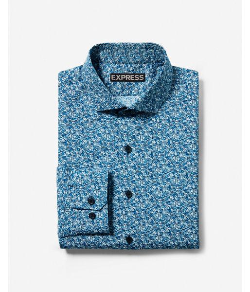 Express Mens Extra Slim Fit Floral Print Dress