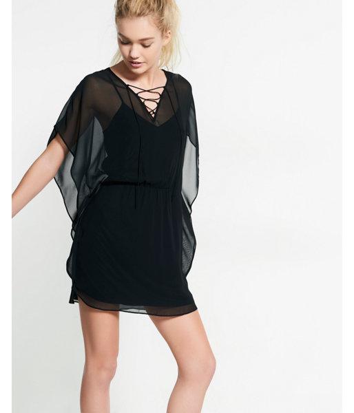 Express Womens Lace-up Caftan Dress