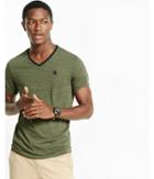 Express Soft Wash Marled Small Lion V-neck T-shirt