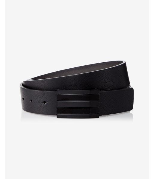 Express Mens 2-in-1 Reversible Multi Stripe Plaque Belt