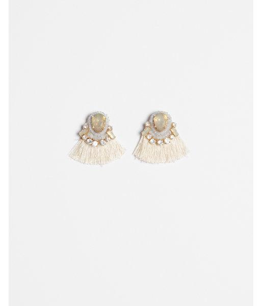 Express Womens Embellished Tassel Earrings