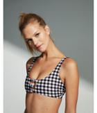 Express Womens Print Knot Front Cut-out Bikini Top