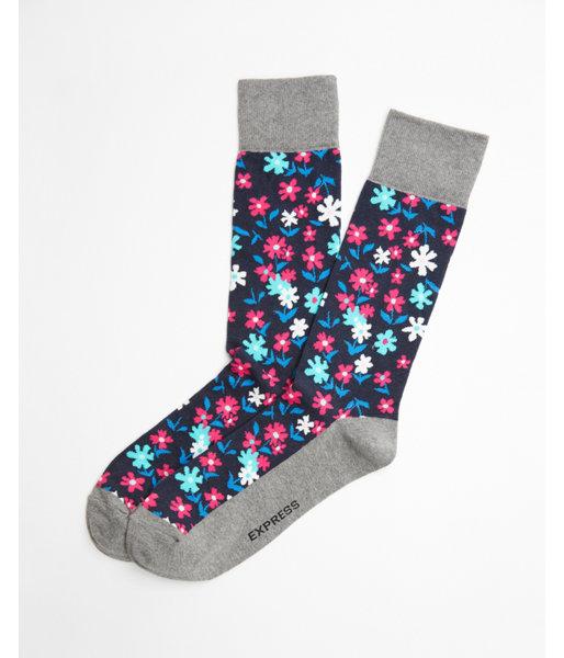 Express Mens Solid Heel Floral Print Dress