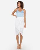 Express Womens High Waisted Eyelet Wrap Tie