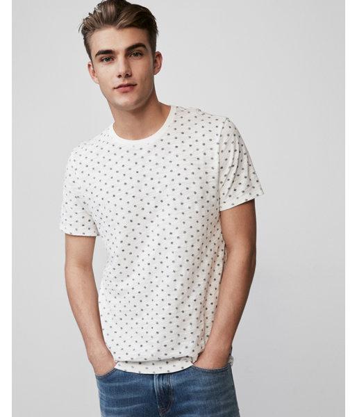 Express Mens Slub Print Crew Neck Tee