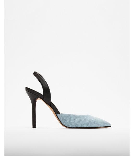 Express Womens Dolce Vita Denim Maureen Slingback Heels
