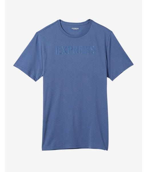 Express Mens Blue Express Stacked Graphic Tee