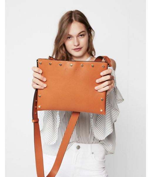 Express Womens Studded Flat Crossbody Bag