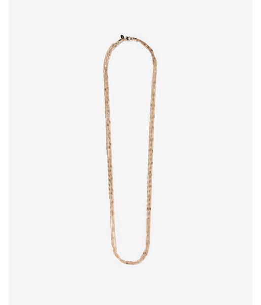 Express Womens Five Row Beaded Chain Necklace
