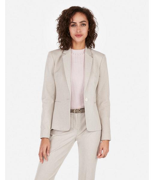 Express Womens Textured Notch Collar Blazer