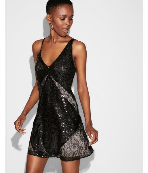 Express Womens Sequin Lace Cami