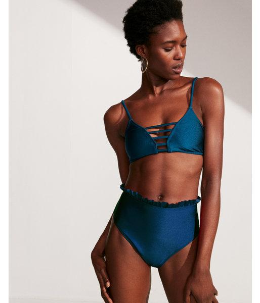 Express Womens Shimmer Strappy Triangle Bikini Top