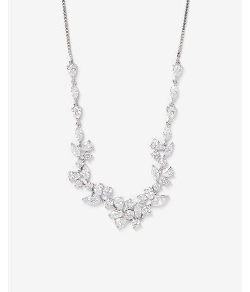 Express Womens Cubic Zirconia Mixed Station Pull-slide Necklace