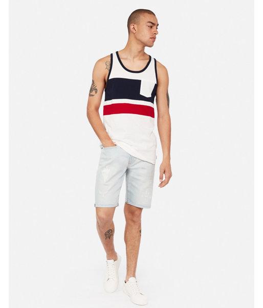 Express Mens Striped Pocket Tank