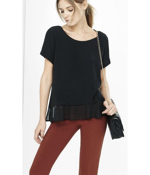 Express Women's Tees Rolled Sleeve Crepe Hem Tee