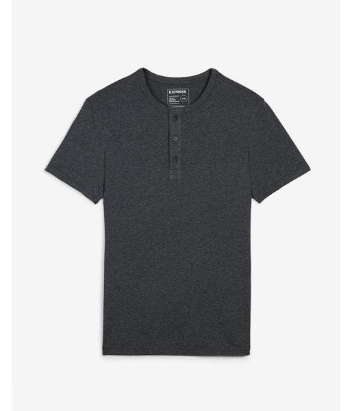 Express Mens Slim Supersoft Short Sleeve Henley T-shirt